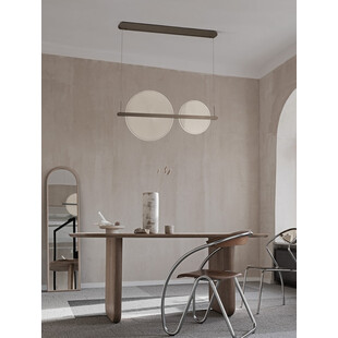 Lampa wisząca podłużna nowoczesna Halo LED 91cm przeźroczysty / kawowy