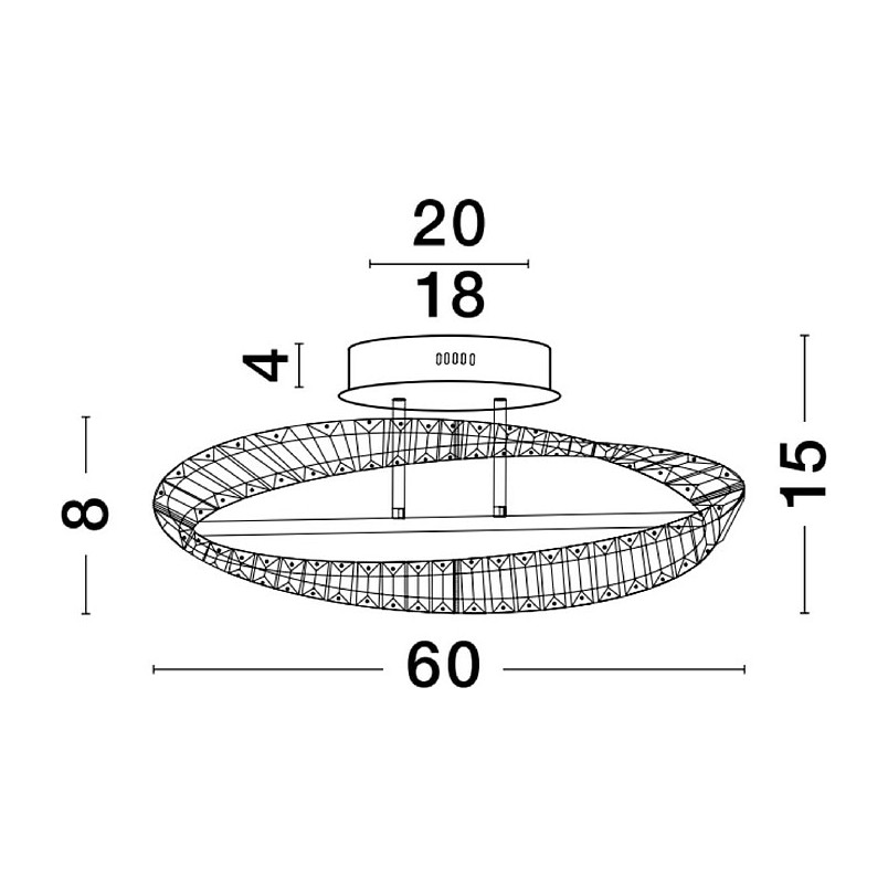 Plafon kryształowy Queen Sahpe LED 60cm | Luksusowy design