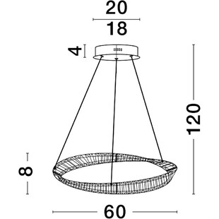 Lampa wisząca kryształowa glamour Queen Shape LED 60cm przeźroczysty / złoty