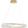 Elegancka Lampa wisząca kryształowa glamour Queen Shape LED 80cm przeźroczysty/złoty do salonu i sypialni