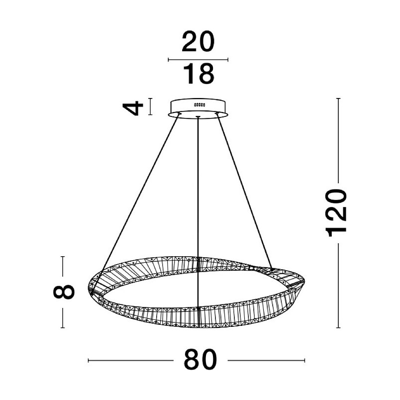 Lampa Kryształowa Glamour Queen Shape LED - 80cm | Decolab24
