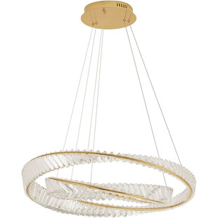 Lampa wisząca kryształowa glamour Queen Shape LED II 80cm przeźroczysty / złoty