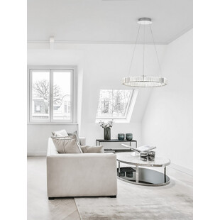 Lampa wisząca kryształowa glamour Queen LED 60cm przeźroczysty / chrom