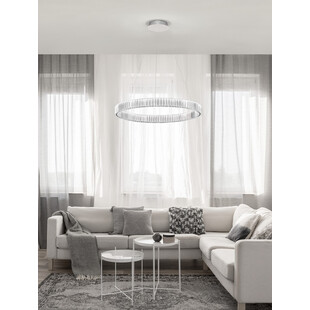 Lampa wisząca kryształowa glamour Queen LED 80cm przeźroczysty / chrom