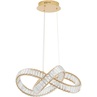 Elegancka Lampa wisząca kryształowa glamour Fiore LED 60cm przeźroczysty/złoty do salonu i sypialni