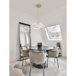 Lampa wisząca kryształowa glamour Fiore LED 60cm przeźroczysty / złoty