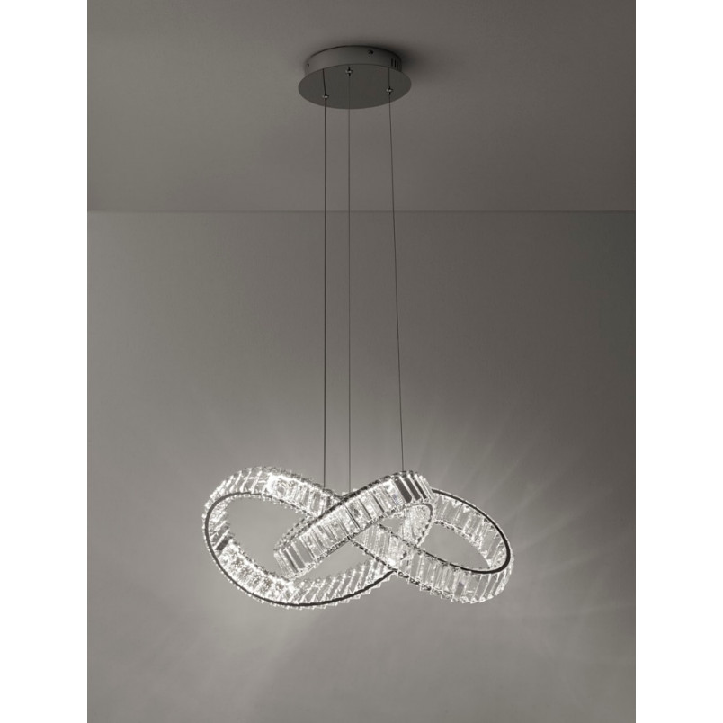 Lampa wisząca kryształowa Fiore LED | Glamour, 60cm | Decolab24