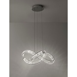 Elegancka Lampa wisząca kryształowa glamour Fiore LED 60cm przeźroczysty/chrom do salonu i sypialni
