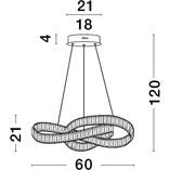Lampa wisząca kryształowa Fiore LED | Glamour, 60cm | Decolab24