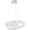 Elegancka Lampa wisząca kryształowa glamour Fiore LED II 60cm przeźroczysty/chrom do salonu i sypialni