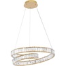 Elegancka Lampa wisząca kryształowa glamour Fiore LED II 60cm przeźroczysty/złoty do salonu i sypialni