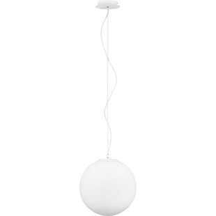 Lampa wisząca szklana kula Minge 30cm biała