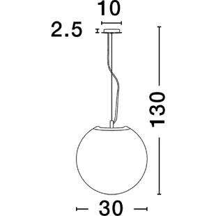 Lampa wisząca szklana kula Minge 30cm biała