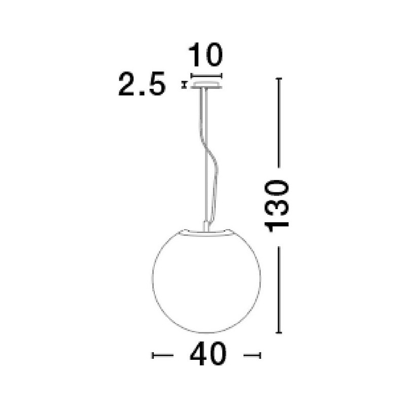 Lampa wisząca Minge - szklana kula 40cm, biała | Decolab24