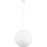 Elegancka Lampa wisząca szklana kula Minge 50cm biała do salonu, sypialni i kuchni