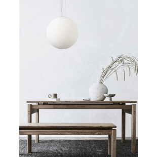 Lampa wisząca szklana kula Minge 50cm biała