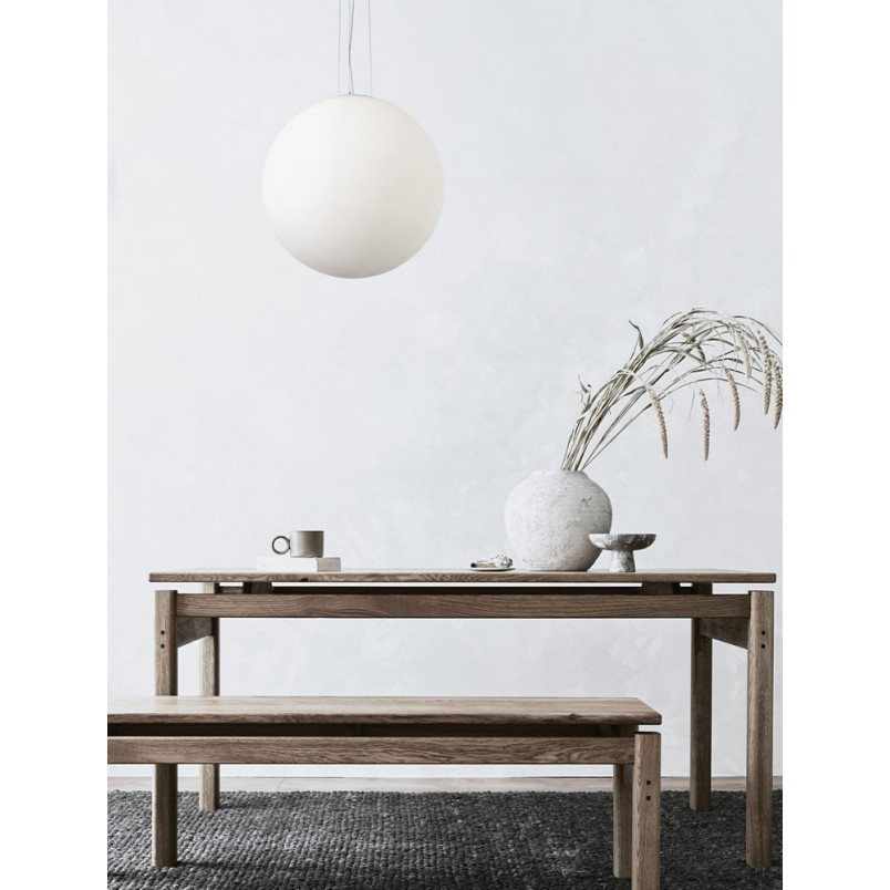 Lampa Wisząca Szklana Kula Minge 50cm Biała | Decolab24