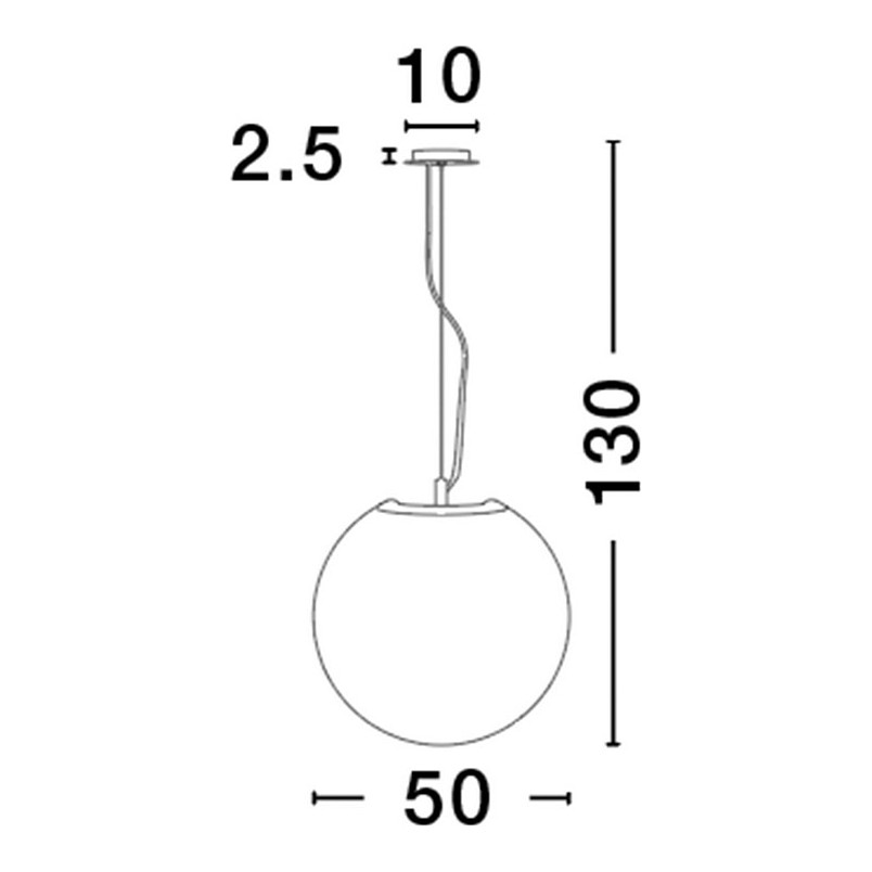 Lampa Wisząca Szklana Kula Minge 50cm Biała | Decolab24