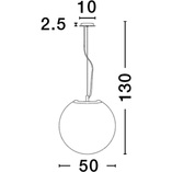 Lampa Wisząca Szklana Kula Minge 50cm Biała | Decolab24