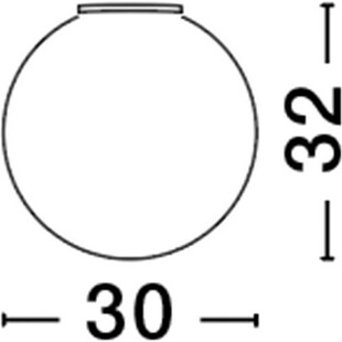 Plafon szklana kula Minge 30cm biały