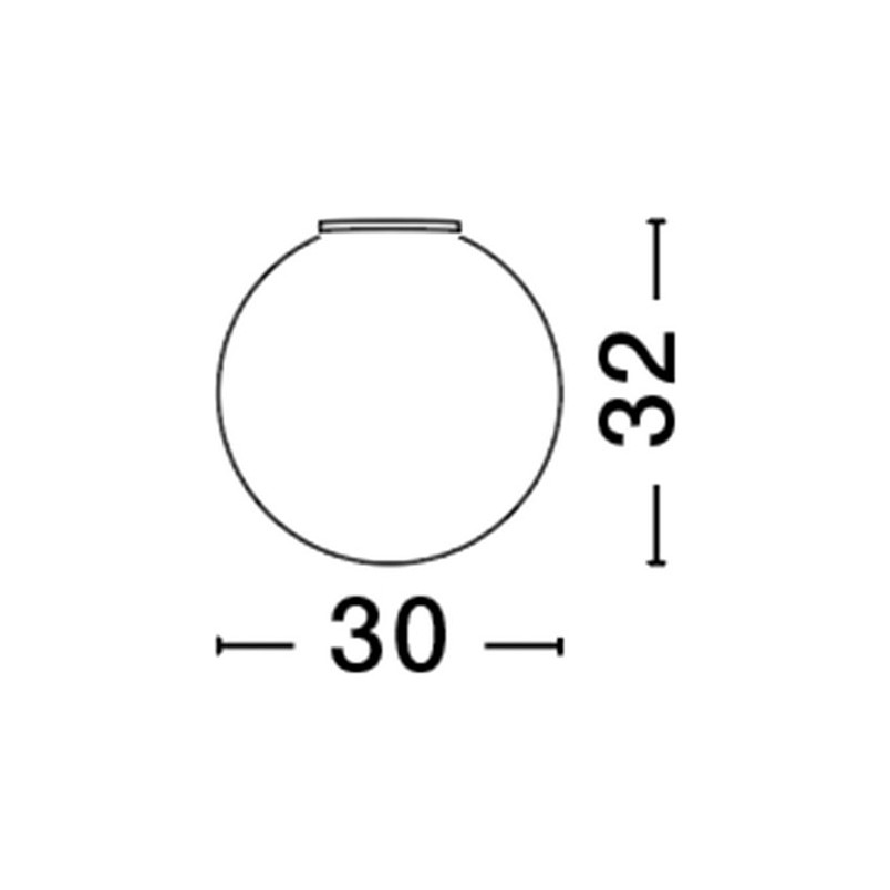 Plafon szklana kula Minge 30cm biały