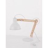 Lampa biurkowa drewniana Form biały / drewno