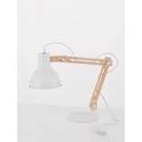 Lampy na biurko | Lampa biurkowa drewniana Form biały/drewno