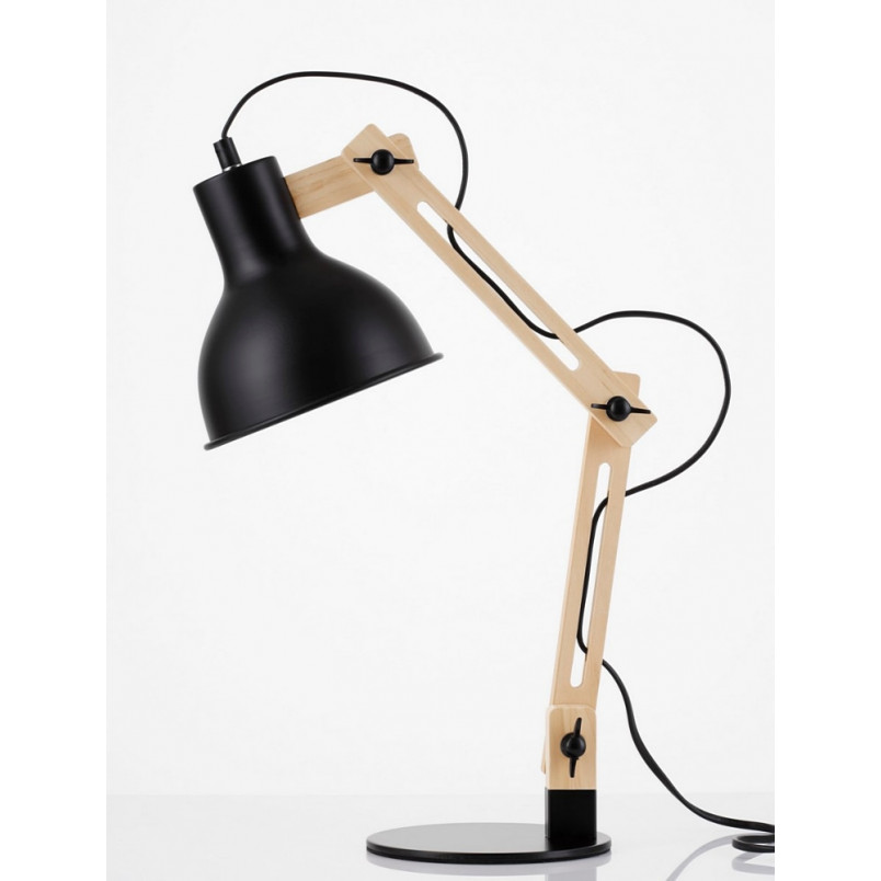 Lampa biurkowa drewniana Form czarny | Decolab24