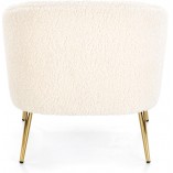 Fotel bouclé kremowy Halmar z złotymi nogami - Elegancki design