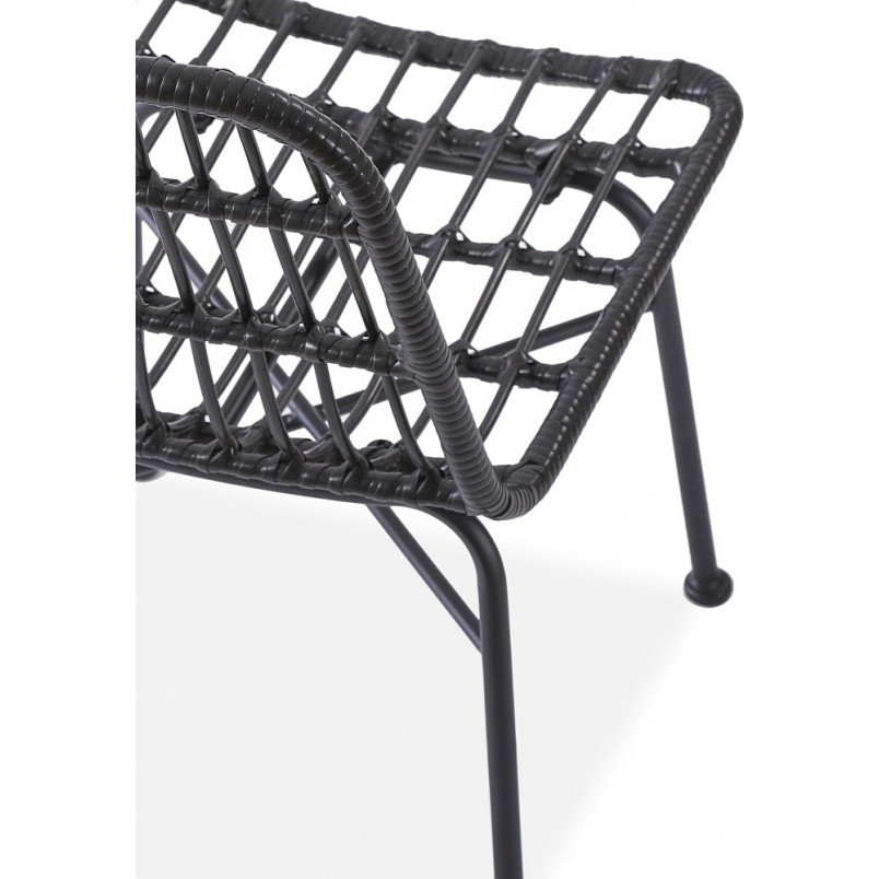 Krzesło rattanowe boho K401 czarny Halmar - Stylowy design
