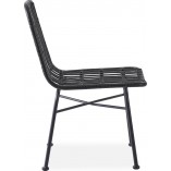 Krzesło rattanowe boho K401 czarny Halmar - Stylowy design