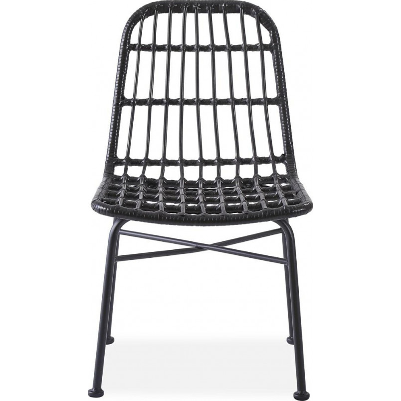 Krzesło rattanowe boho K401 czarny Halmar - Stylowy design