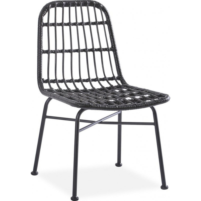 Krzesło rattanowe boho K401 czarny Halmar - Stylowy design