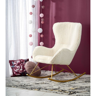 Fotel bujany glamour Halmar Liberto | Kremowy, złoty
