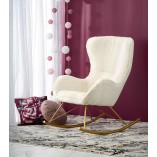 Fotel bujany glamour Halmar Liberto | Kremowy, złoty