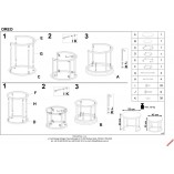 Zestaw stolików Oreo Halmar: Biały marmur - Stylowy design