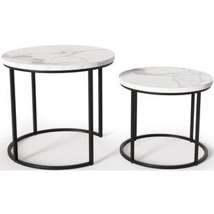 Zestaw stolików Oreo Halmar: Biały marmur - Stylowy design