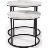 Zestaw stolików Oreo Halmar: Biały marmur - Stylowy design