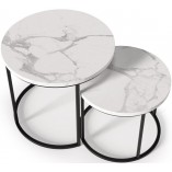 Zestaw stolików Oreo Halmar: Biały marmur - Stylowy design