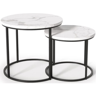 Zestaw stolików Oreo Halmar: Biały marmur - Stylowy design