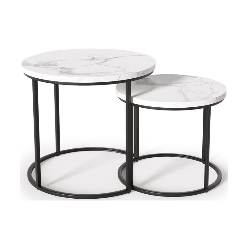 Zestaw stolików Oreo Halmar: Biały marmur - Stylowy design