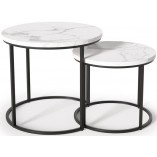 Zestaw stolików Oreo Halmar: Biały marmur - Stylowy design