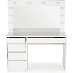 Toaletka z szufladami i lustrem Hollywood XL 120x55cm biała Halmar