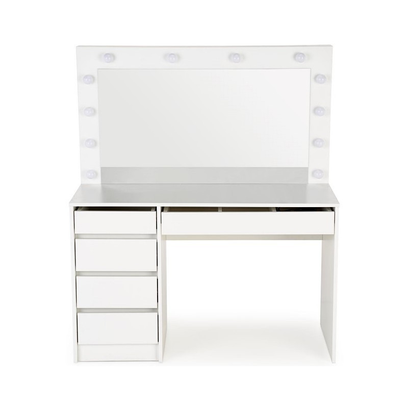 Toaletka z szufladami i lustrem Hollywood XL biała Halmar | 120x55cm