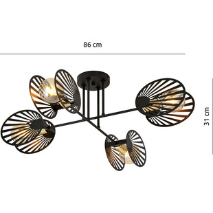 Lampa Sufitowa 4-Punktowa Talia Czarna Emibig | Design i Jakość