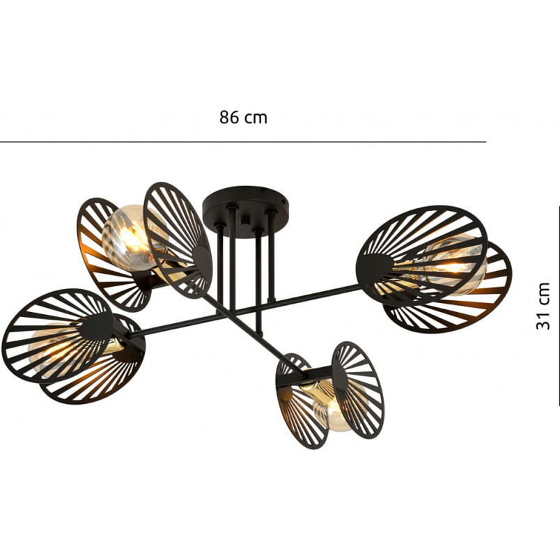 Lampa Sufitowa 4-Punktowa Talia Czarna Emibig | Design i Jakość