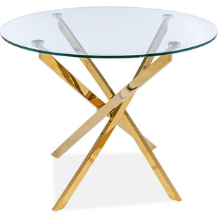 Stół szklany Agis 90cm złote nogi | Signal - Elegancki design
