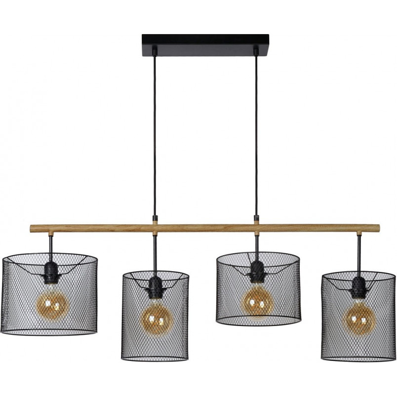 Lampa wisząca Baskett IV | Loftowa czarna lampa E27 | Lucide