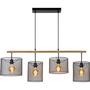 Lampa wisząca ażurowa podłużna Baskett IV Czarna marki Lucide