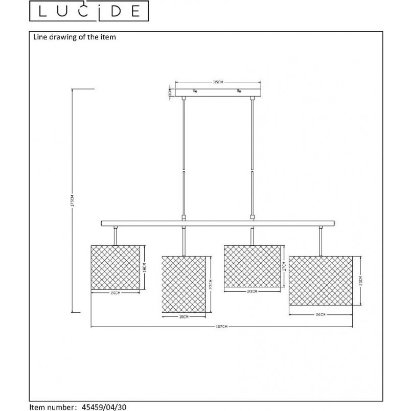 Lampa wisząca Baskett IV | Loftowa czarna lampa E27 | Lucide